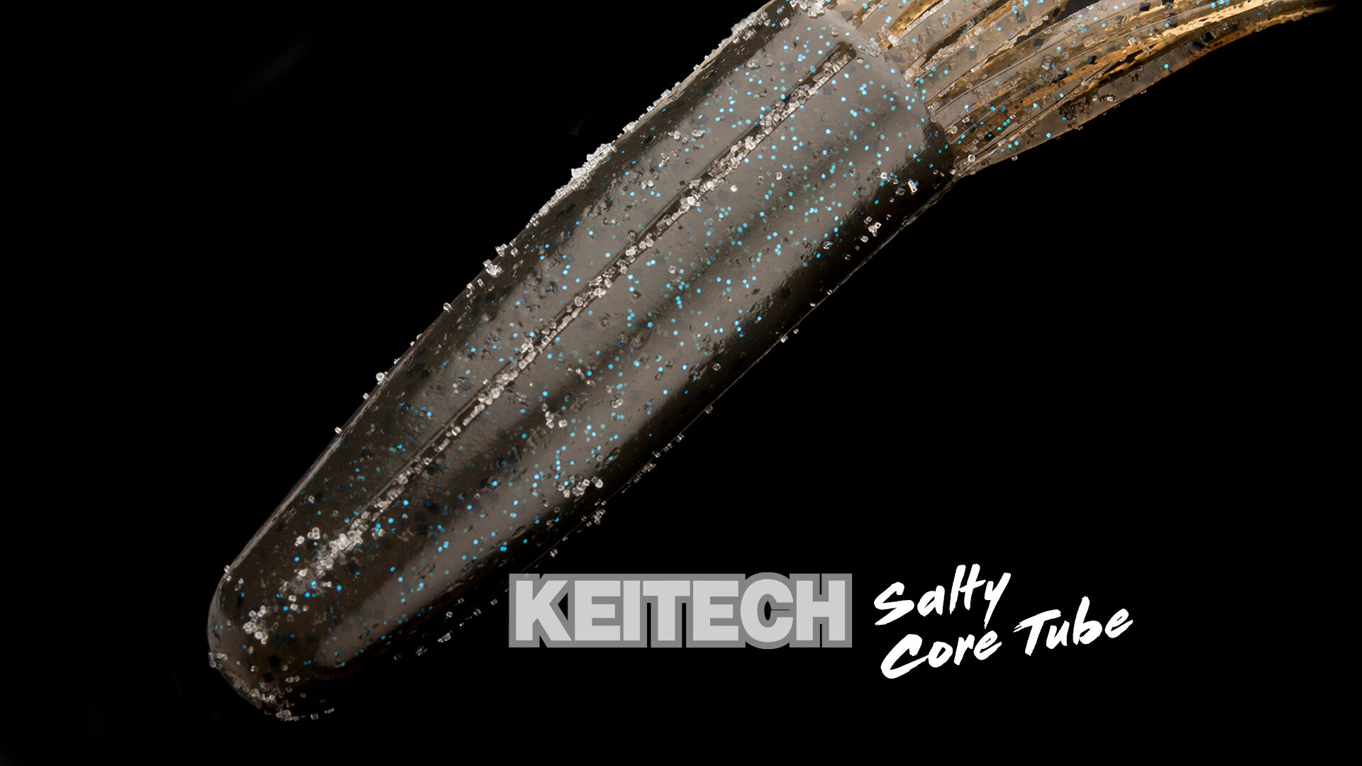 Leurres Souples Keitech Salty Core Tube 4,25" - Parfum Calmar, Noir Bleu 6 Queues
