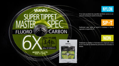 Varivas Bobine détail Fly Super Tippet master Spec Fuoro carbon