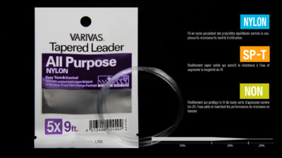 Varivas Bobine détail Fly tapered Leader All Purpose nylon